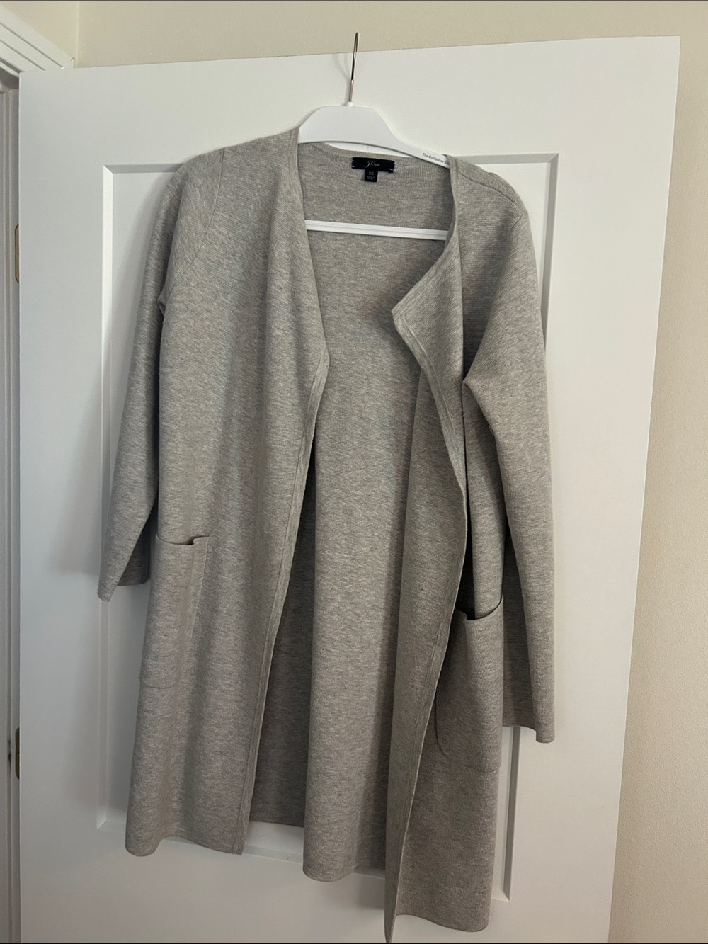 J. Crew Heather Gray Open-Front Knit Cardigan